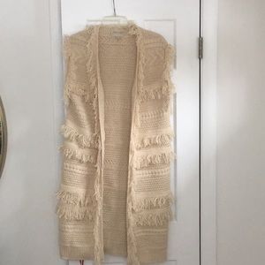 Fringe cable sweater vest